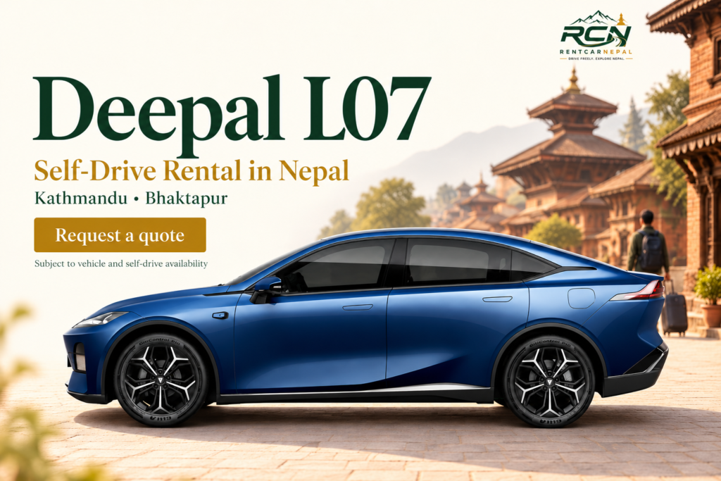 Deepal L07 rental promotional banner for Rent Car Nepal
