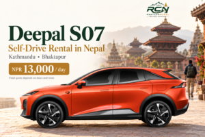 Deepal S07 rental promotional banner for Rent Car Nepal