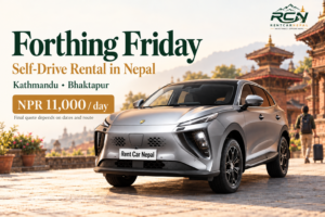 Forthing Friday rental promotional banner for Rent Car Nepal