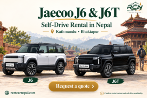 Jaecoo J6 & J6T rental promotional banner for Rent Car Nepal