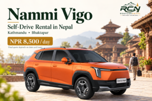 Nammi Vigo rental promotional banner for Rent Car Nepal